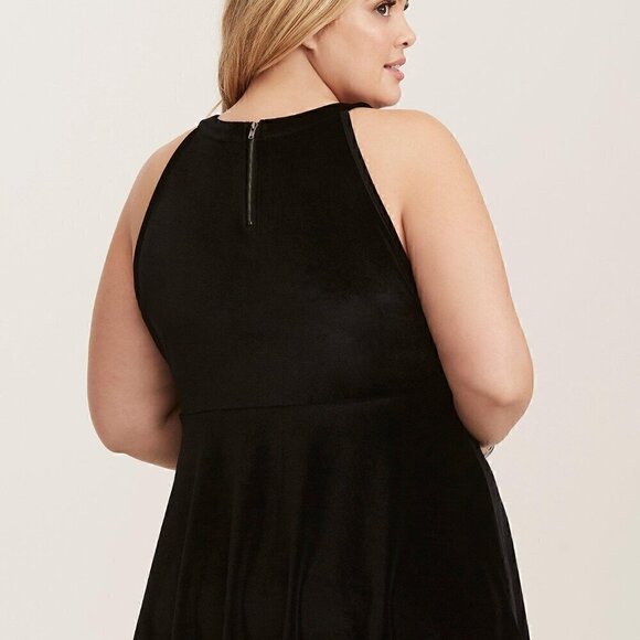 Torrid Peplum Top Plus Size Sleeveless Velvet Cutout Baby doll Top Size 0 Large - Picture 2 of 9